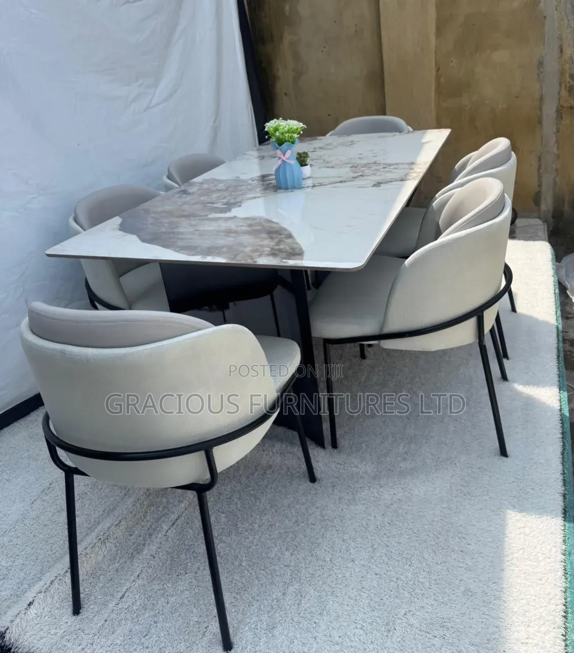 Modern Classic Dining Table With Six Chairs
