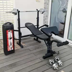 Home Gym Bench + 50kg Weights