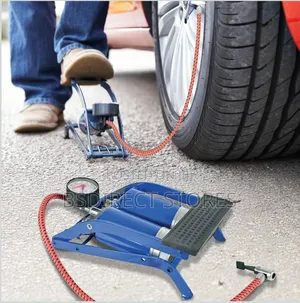 Sakura Double Barrel Cylinder Air Inflator Foot Pump Car, Van, Bicycle