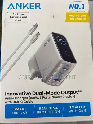 Anker Charger (100W, 3 Ports, Smart Display)
