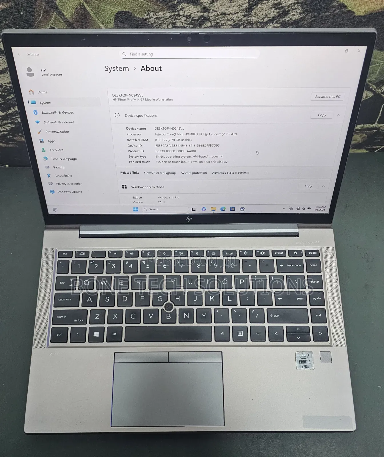 Laptop 8GB Intel Core i5 SSD 512GB