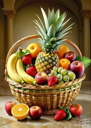 Fresh Mixed Fruits: Watermelon, Mango & Grapes