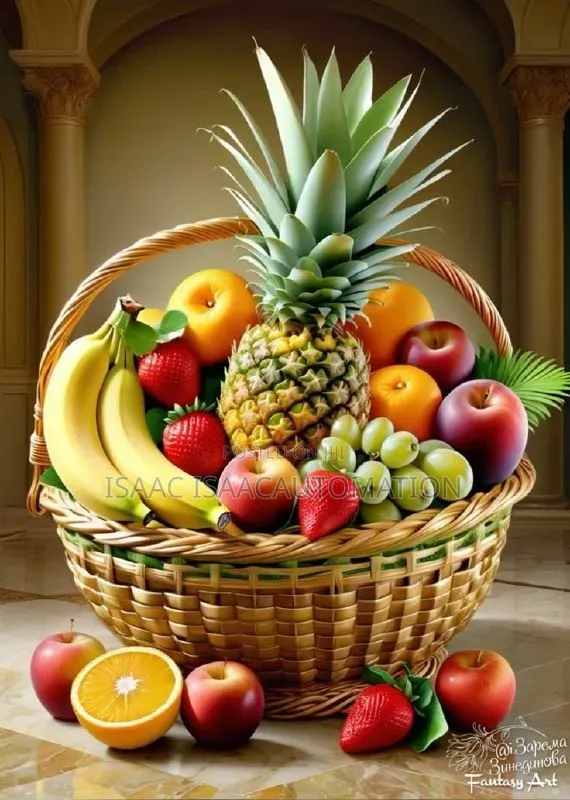 Fresh Mixed Fruits: Watermelon, Mango & Grapes