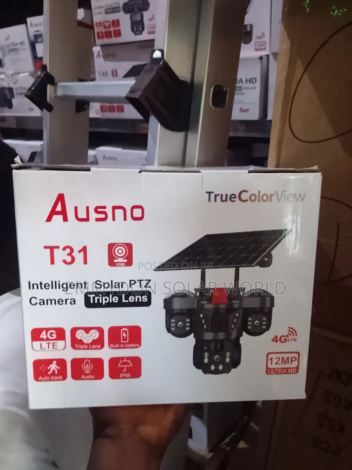 PTZ Intelligent Solar Camera Triple Lens V380 T31 4G