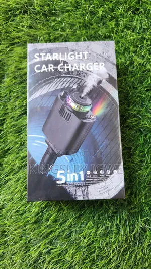 5-in-1 Starlight Car Charger Fast Charging, RGB Ambient Light, Perfume