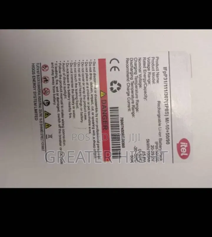 Itel 5kwh 100ah 24v Lithium Battery