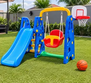 Rent 3in1 Slide Swing & Basketball for Children Playground
