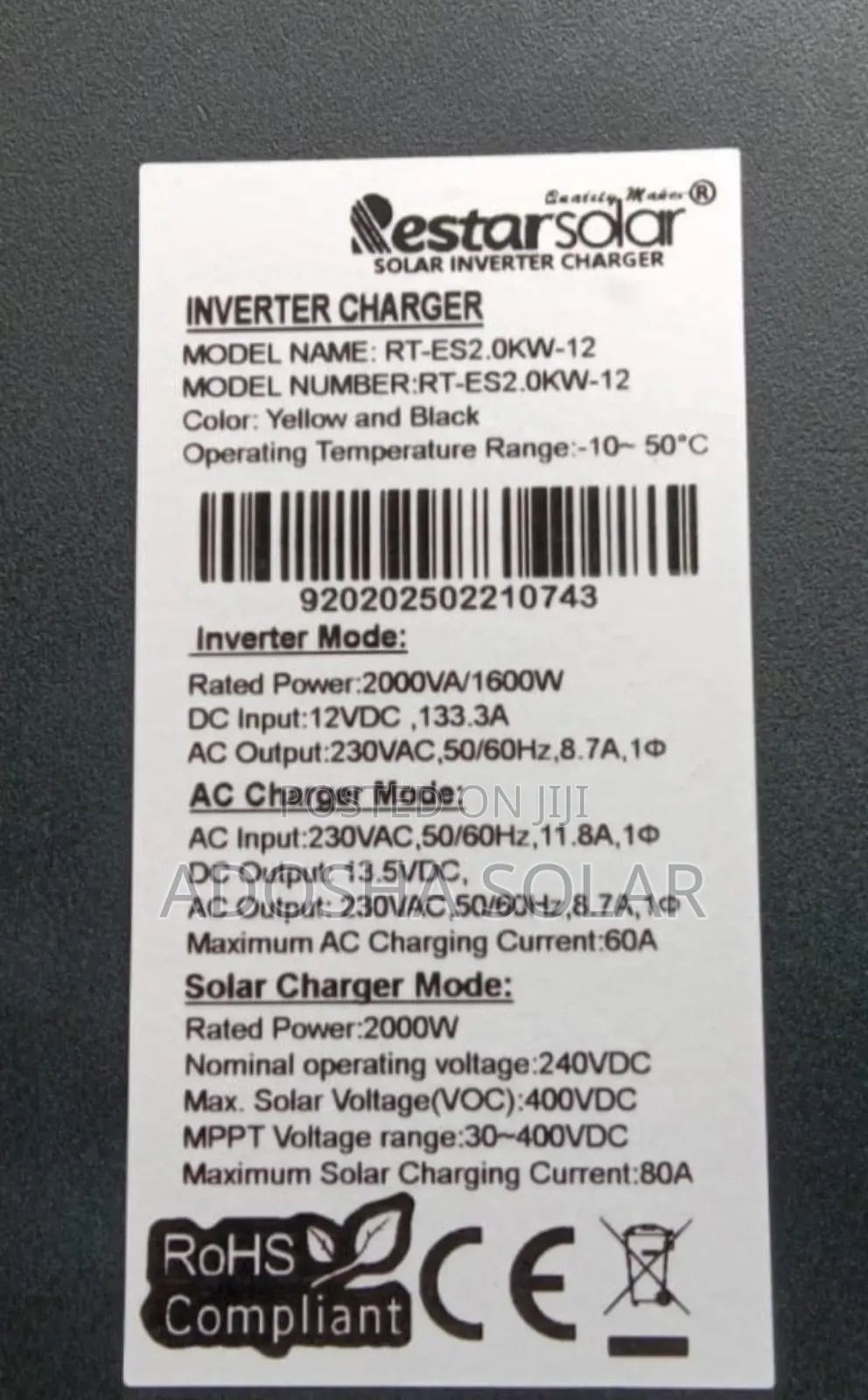 2kva/12v Hybrid Inverter