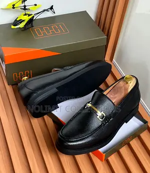 Men's Oggi Leather Loafers in Black and Coffee Colour