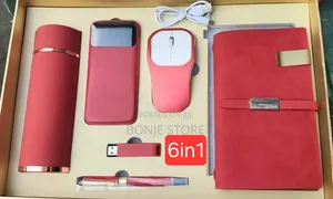 6in1 Executive Gift Set - Flask, Power Bank, Diary, Mouse,pen, Flash