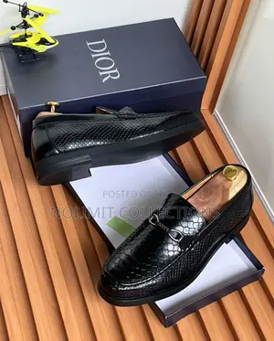 Men's Dior Snake Skin Embossed Leather Loafers