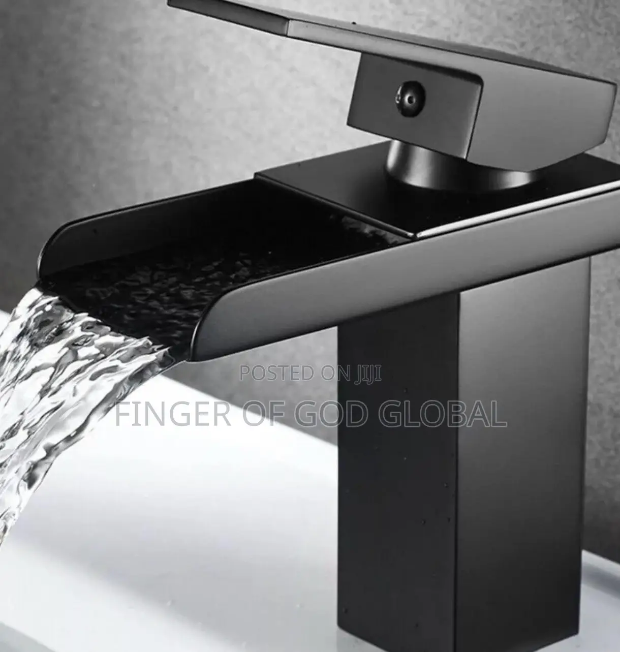 Black Waterfall Basin Mixer Tap