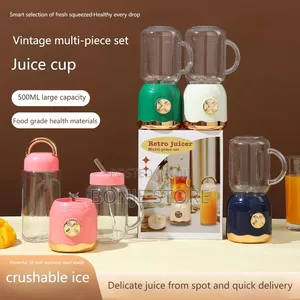 Retro Juicer Multi-Piece Set – Portable Electric Blender With Jar Cup