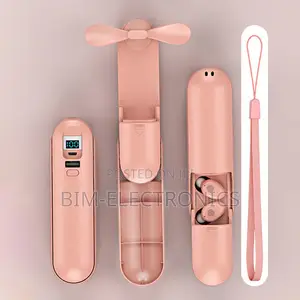 Bluetooth Wireless Headphone Earbud With Handheld Fan and Torch Light