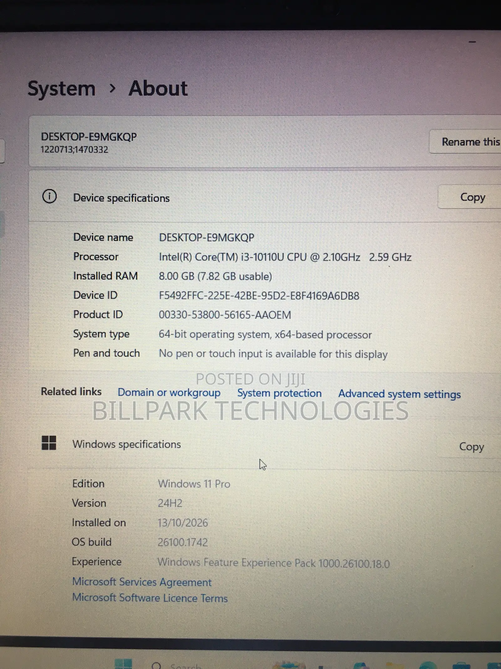 Laptop 8GB Intel Core i3 SSD 256GB