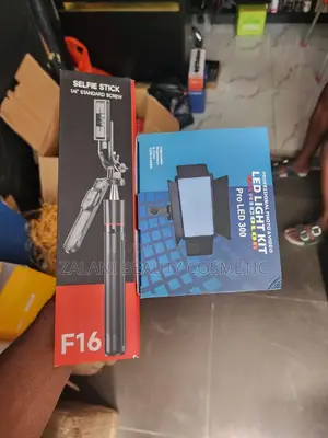 F16 Selfie Stick Packaged or Paired With a Pro LED 300 Light Kit