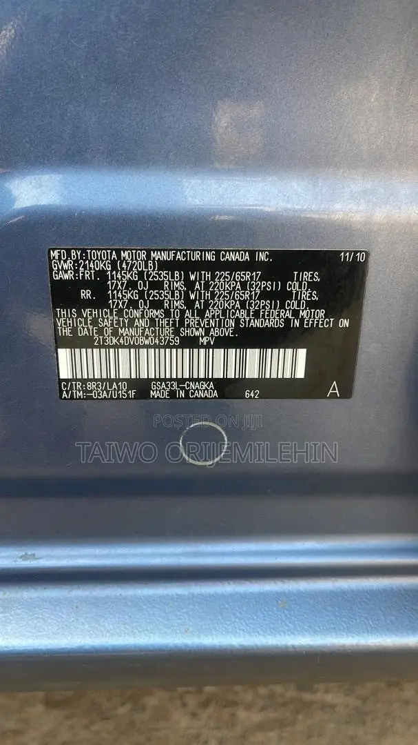 Toyota RAV4 3.5 2011 Blue