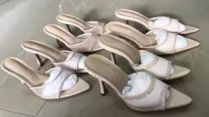 Ladies Nude Pointed-Toe Heels – Elegant Slip-on Mules
