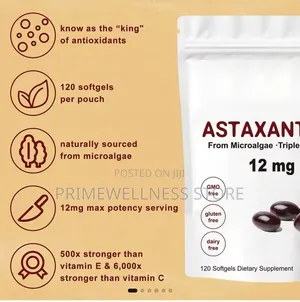 Astaxanthin From Microalgae Triple Strength 12mg, 120 Soft Gel