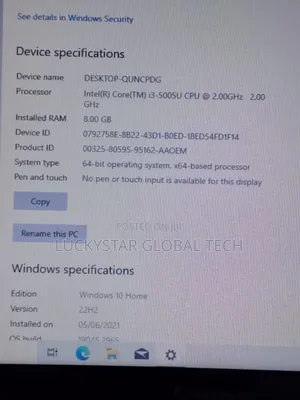 Laptop Lenovo 8GB Intel Core i3 HDD 320GB