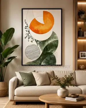 Abstract Orange Framed Art