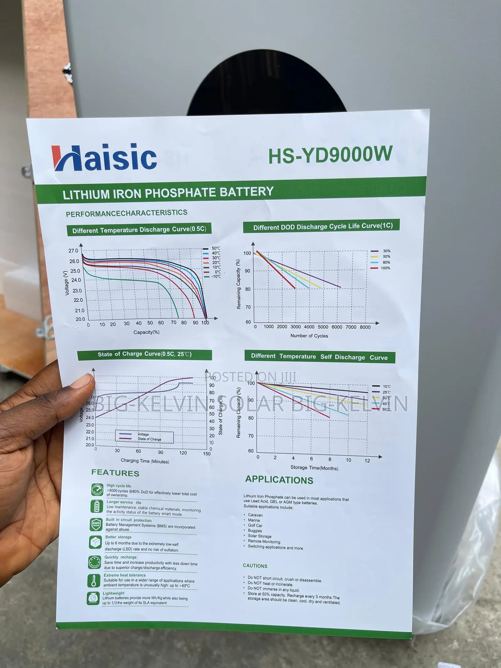 9kwh Haisic Lithium Battery 24v
