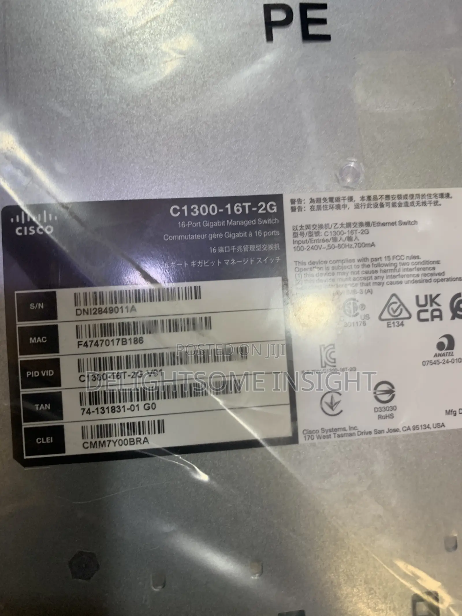 Cisco Catalyst C1300-16t-2g 16-Port Gigabit Managed Switch.