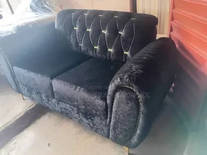 Black Sofa Set of Chair 7-Seater