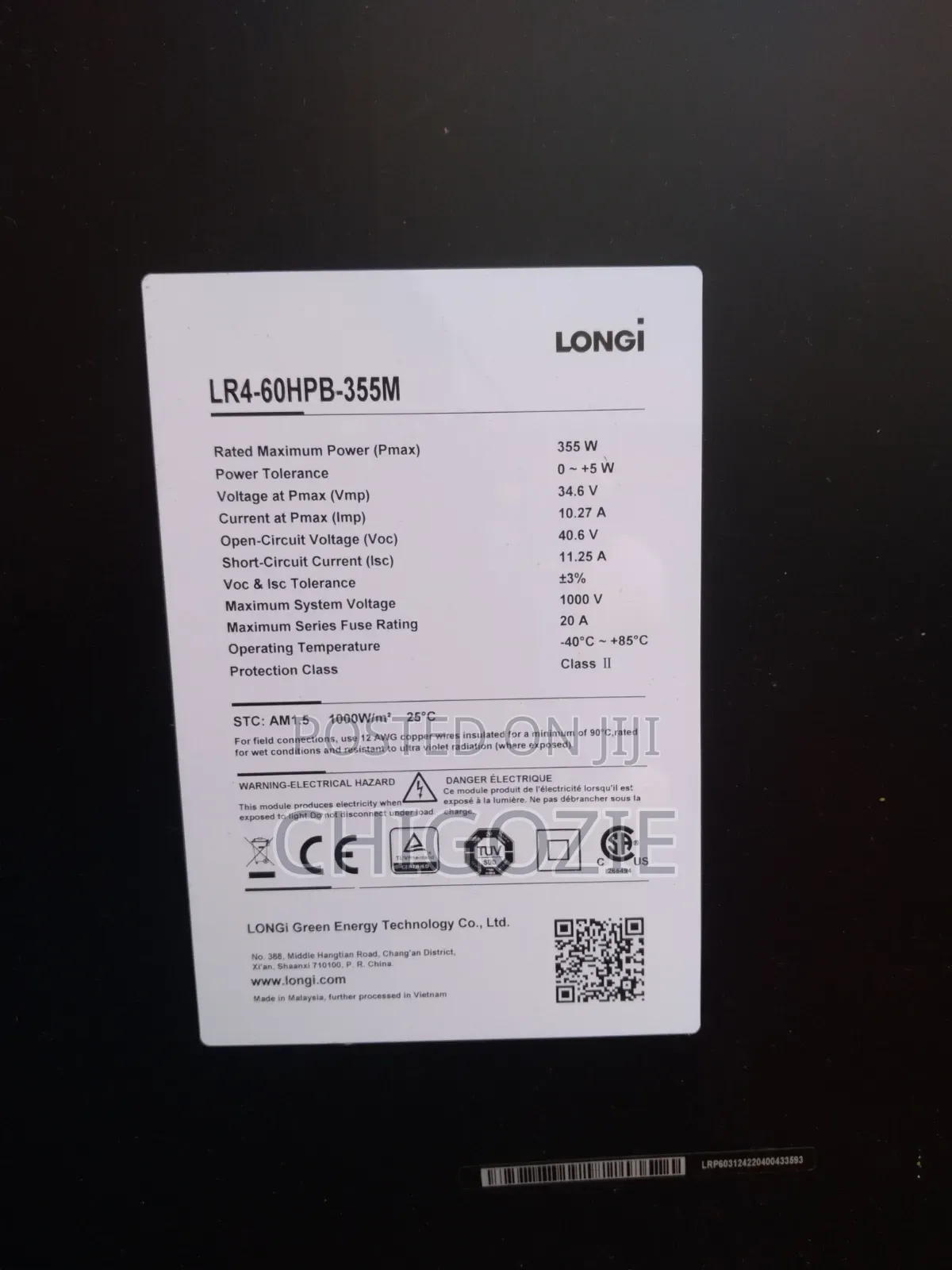 Longi Solar Panel 355watts