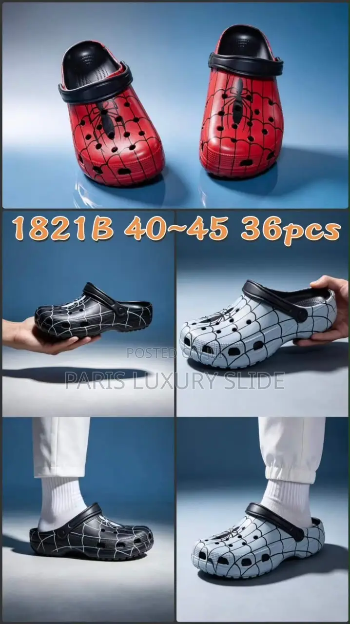 Spider-Man Crocs Clogs Trendy Spider Web Design Non-Slip & Comfortable