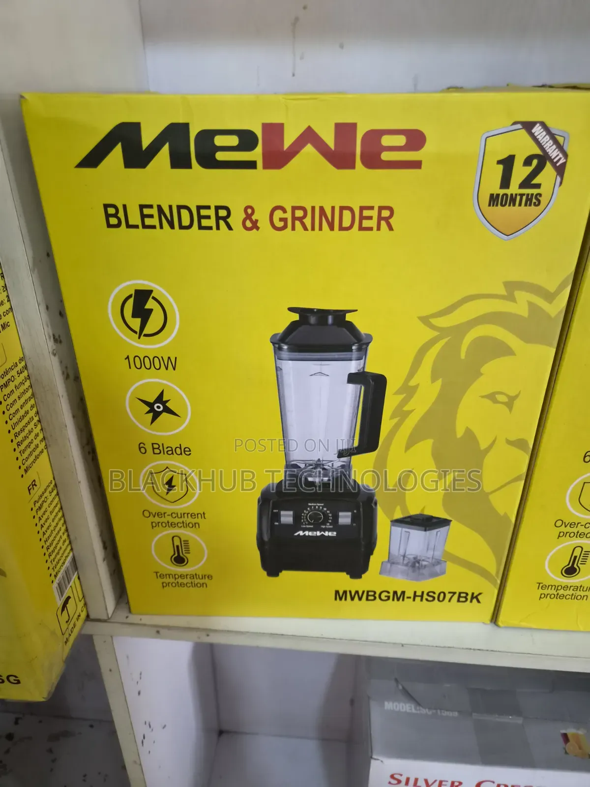 Mewe Blender and Grinder, 1000W, MWBGM-HS07BK