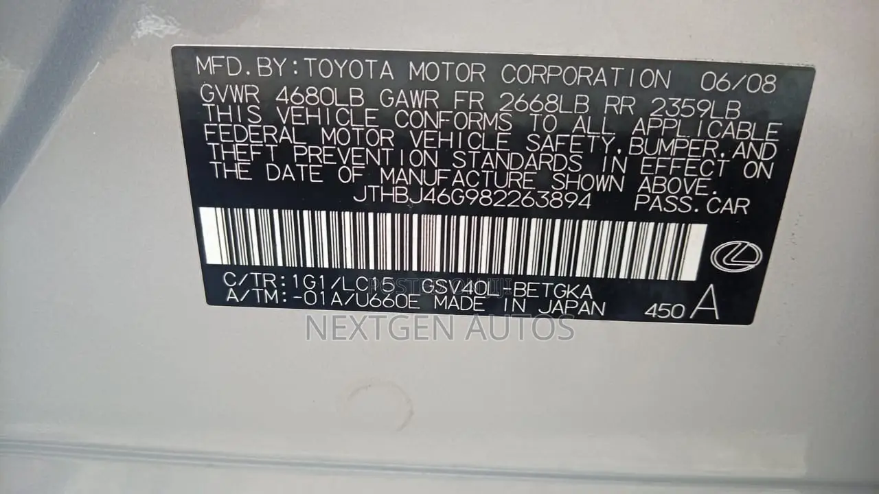 Lexus ES 350 2008 Silver