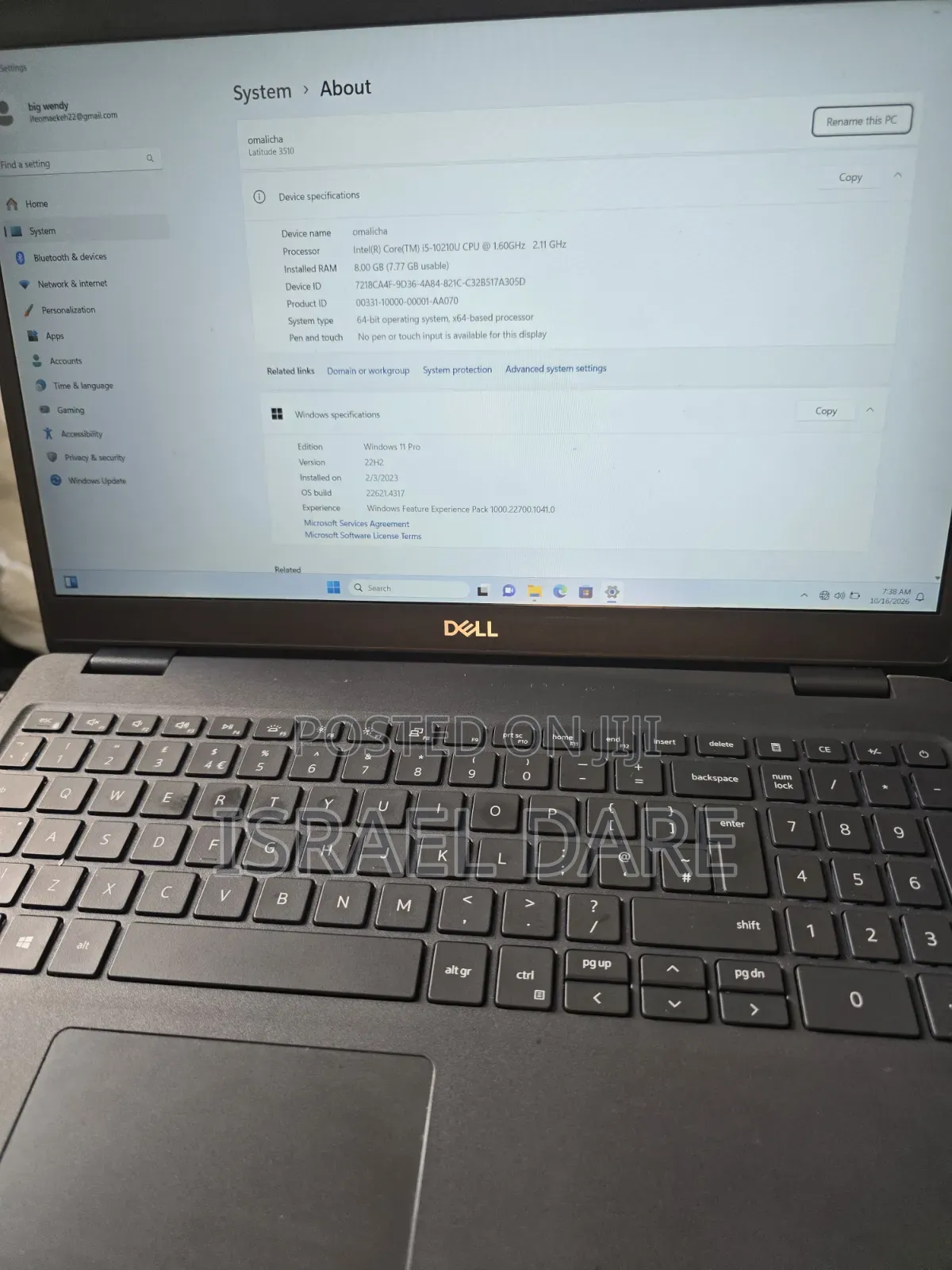 Laptop Dell Latitude 3510 8GB Intel Core i5 SSD 256GB