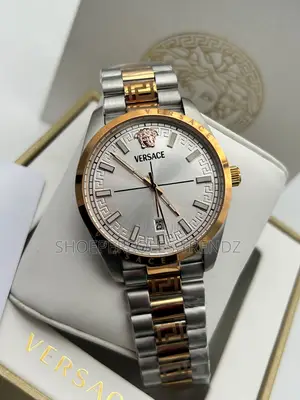 Versace Round-Dial Chain Watch | Bold Luxury & Elegance