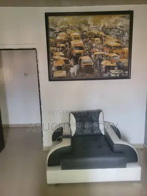 L-Shaped Plus Single Set of Leather Sitting Room Chair.