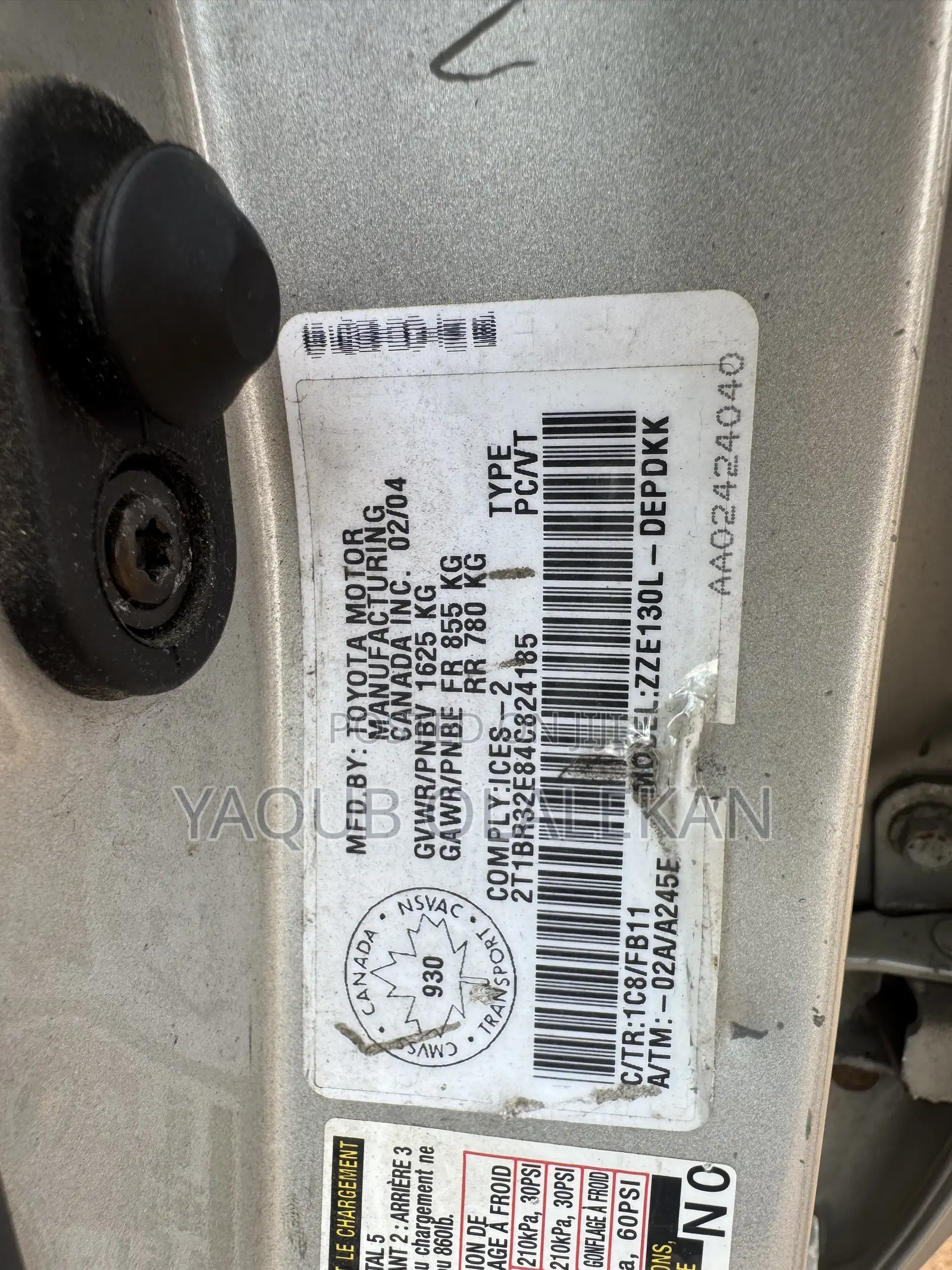 Toyota Corolla 2004 Silver