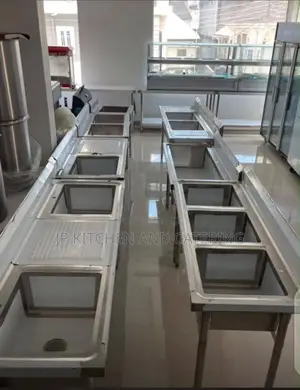 Multi Compartment Sink Table With Draining Board