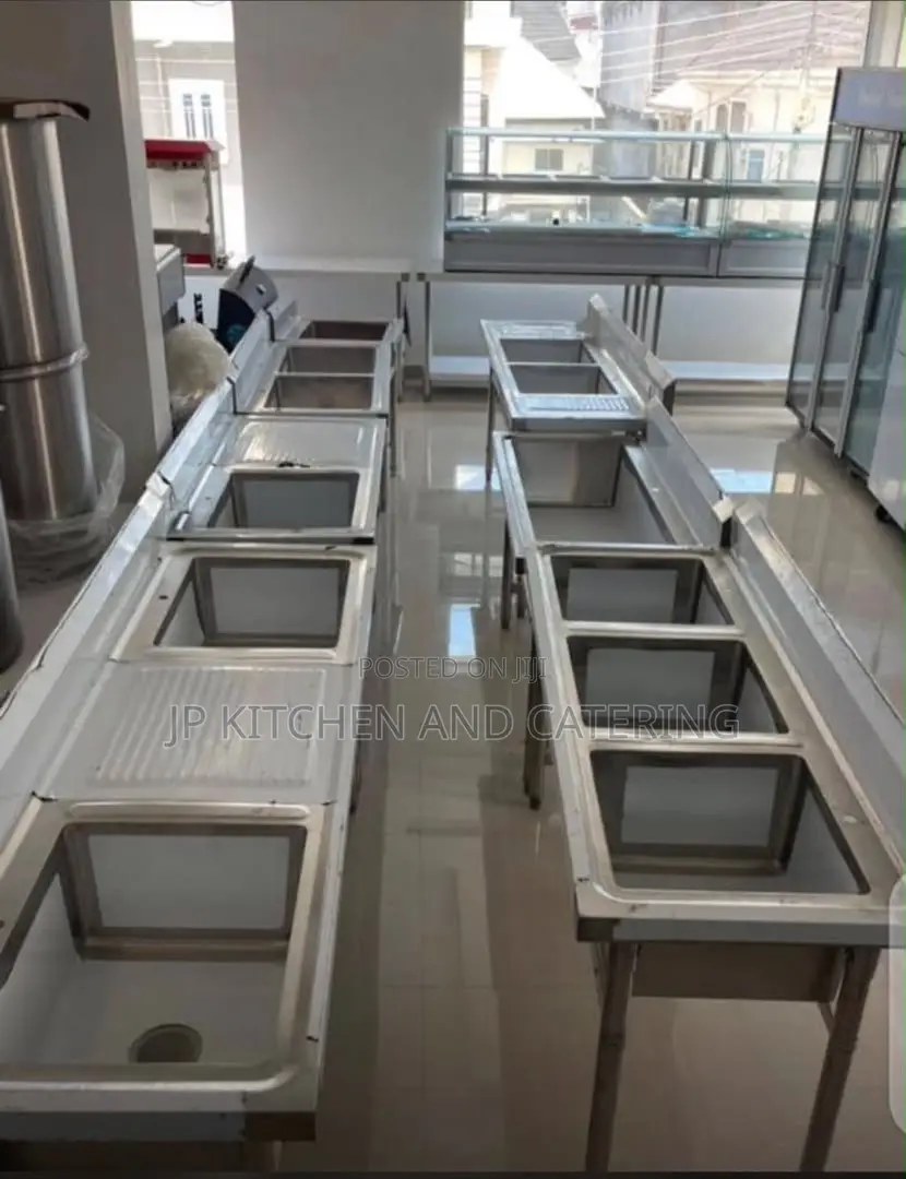 Multi Compartment Sink Table With Draining Board