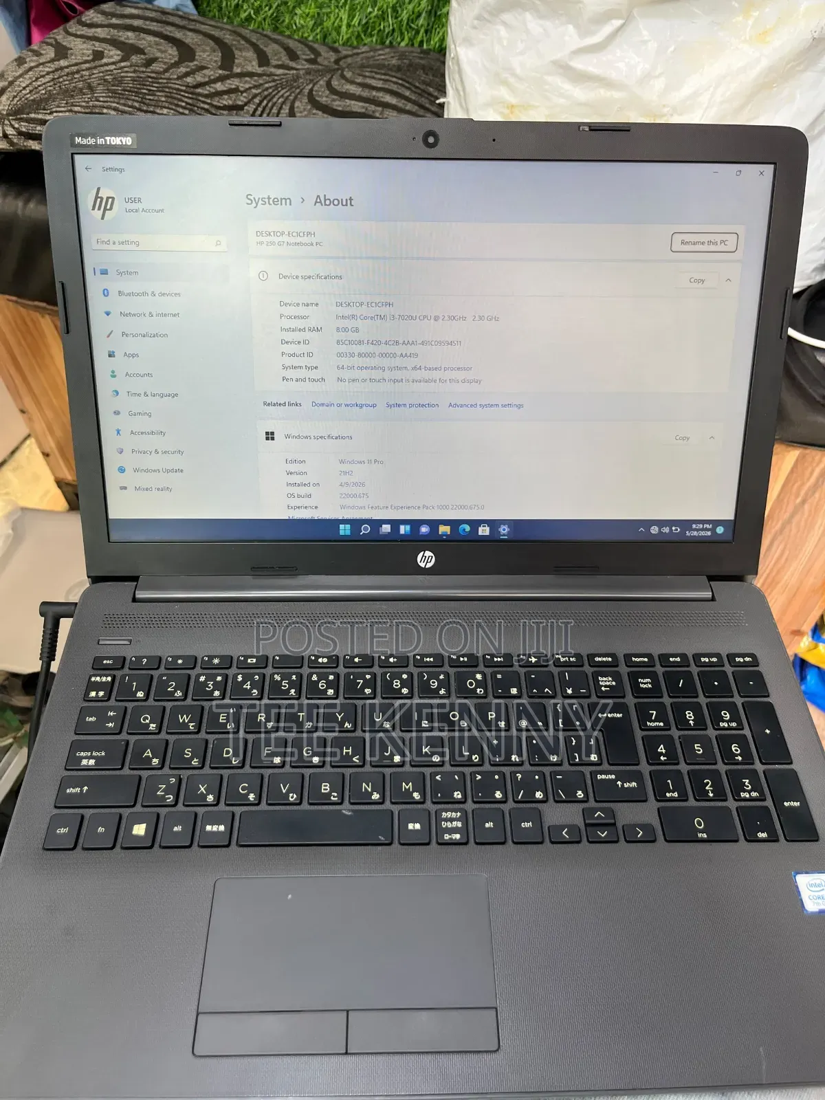 Laptop HP 250 G7 8GB Intel Core i3 HDD 500GB