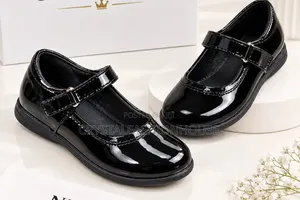 Girls Multi-Purpose Flat Black Shoe. Sizes 25 to 36