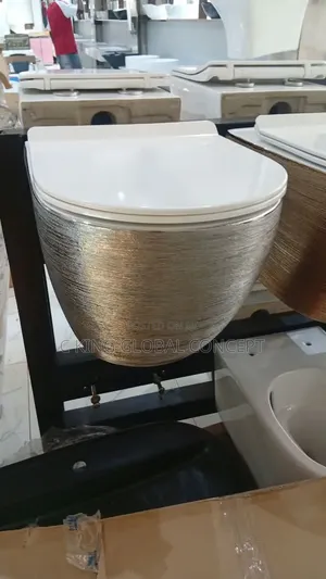 Brand New Luxury Wall Hung Toilet Bowl - Silver Brushed