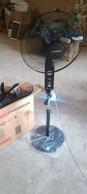 CHARWEEK 16-Inch Rechargeable Standing Fan With LED Light
