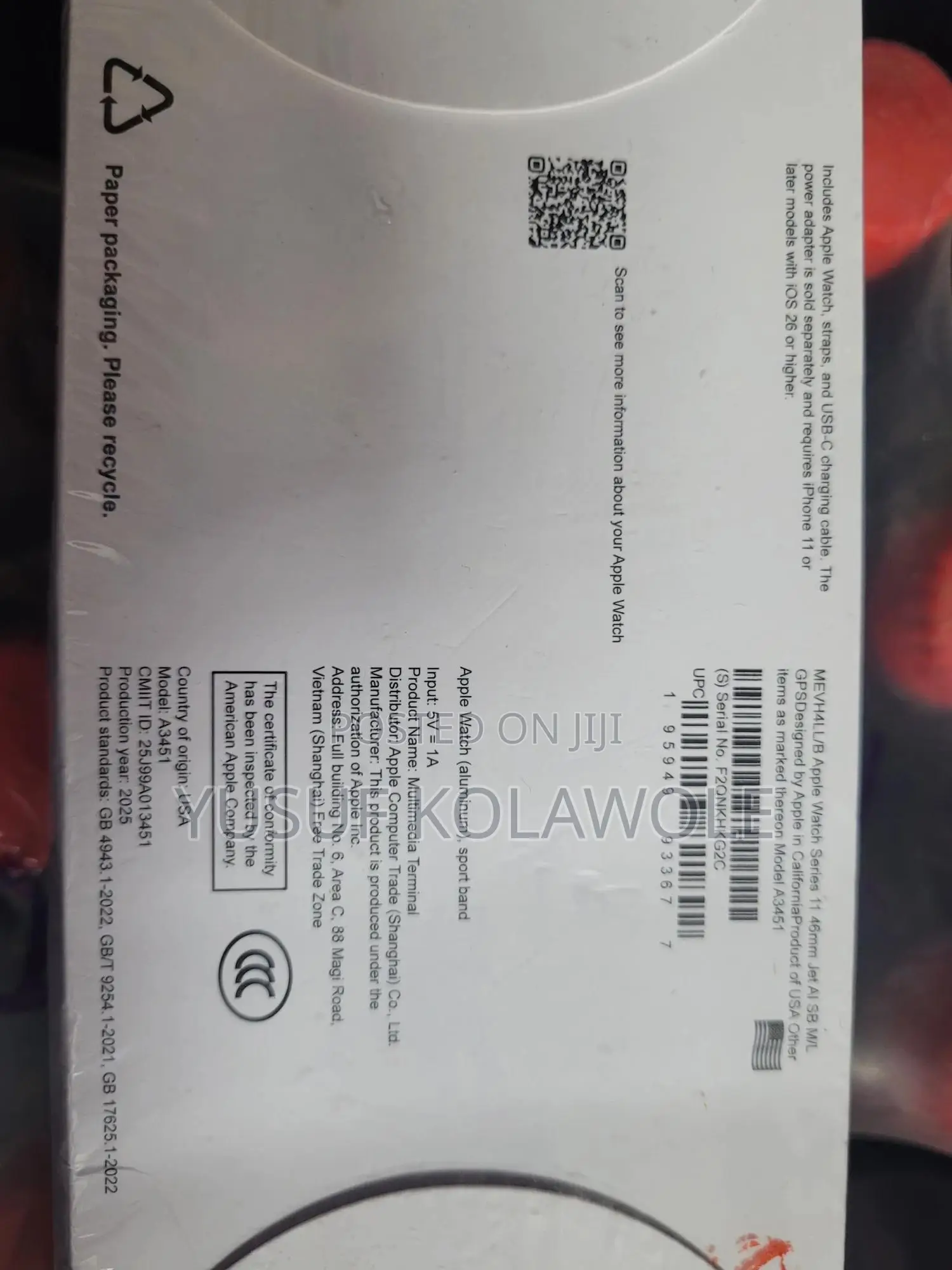 Apple Iwatch Series 11 (46mm)