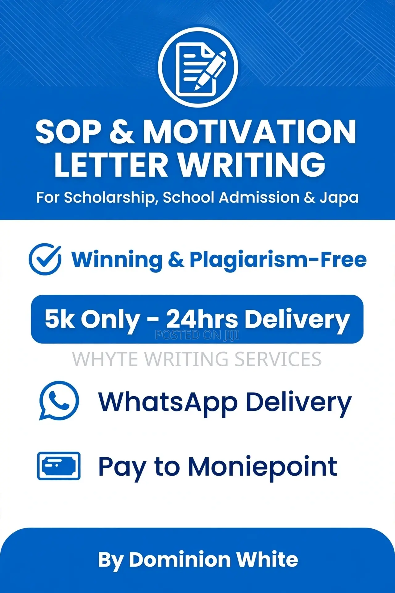 SOP & Motivation Letter - Scholarship & Japa