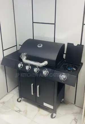 4-Burner Gas Barbecue Grill With Side Burner and Storage Cabinet