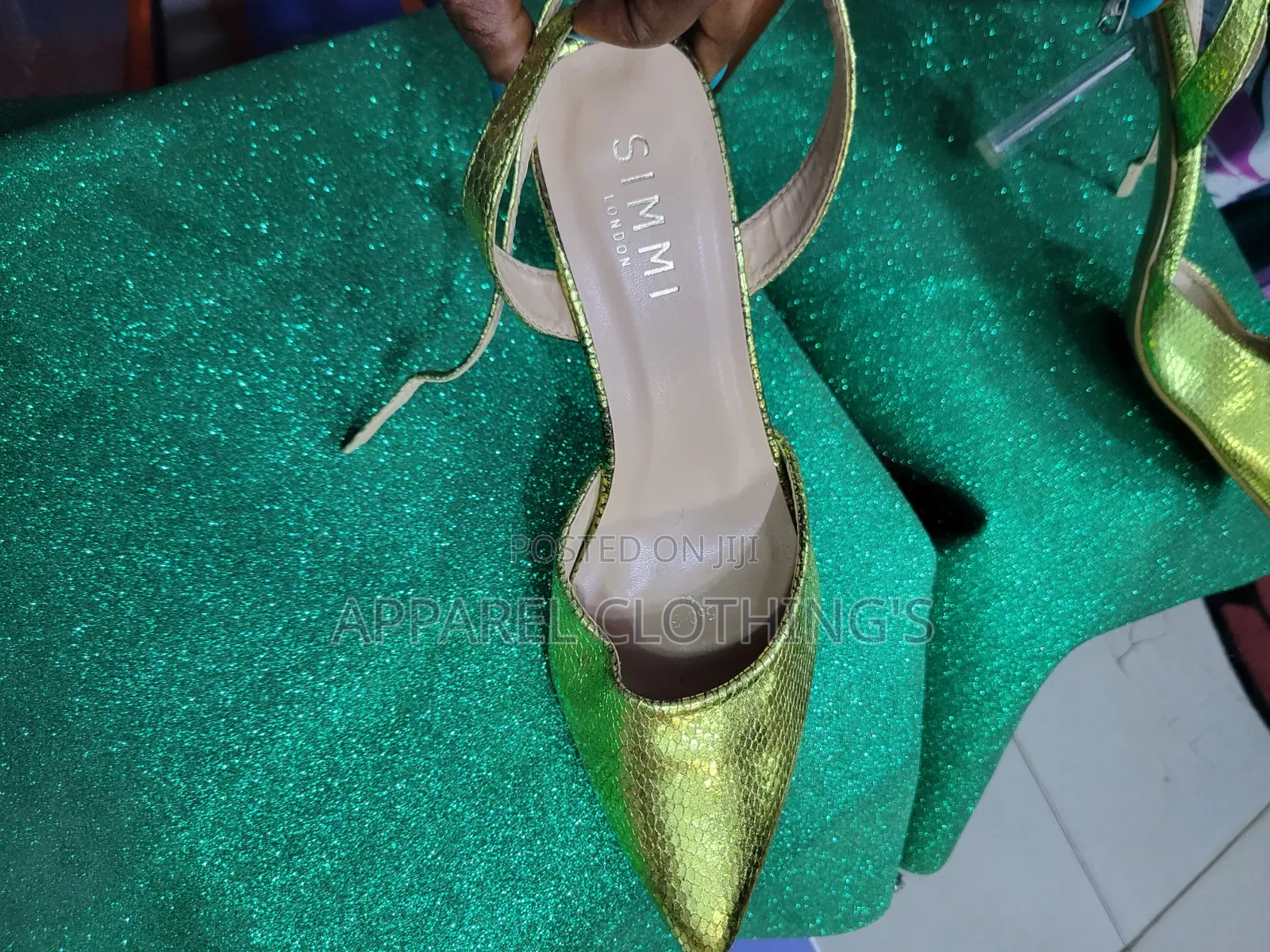 Neon Covered Slingback Heels
