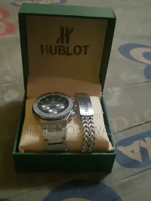 Hublot Geneve Chronograph Style Men's Watch – Matte Silver &Black Dial