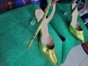 Neon Covered Slingback Heels