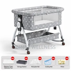 Multifunctional Baby Bassinet and Bedside Crib With Mosquito Net