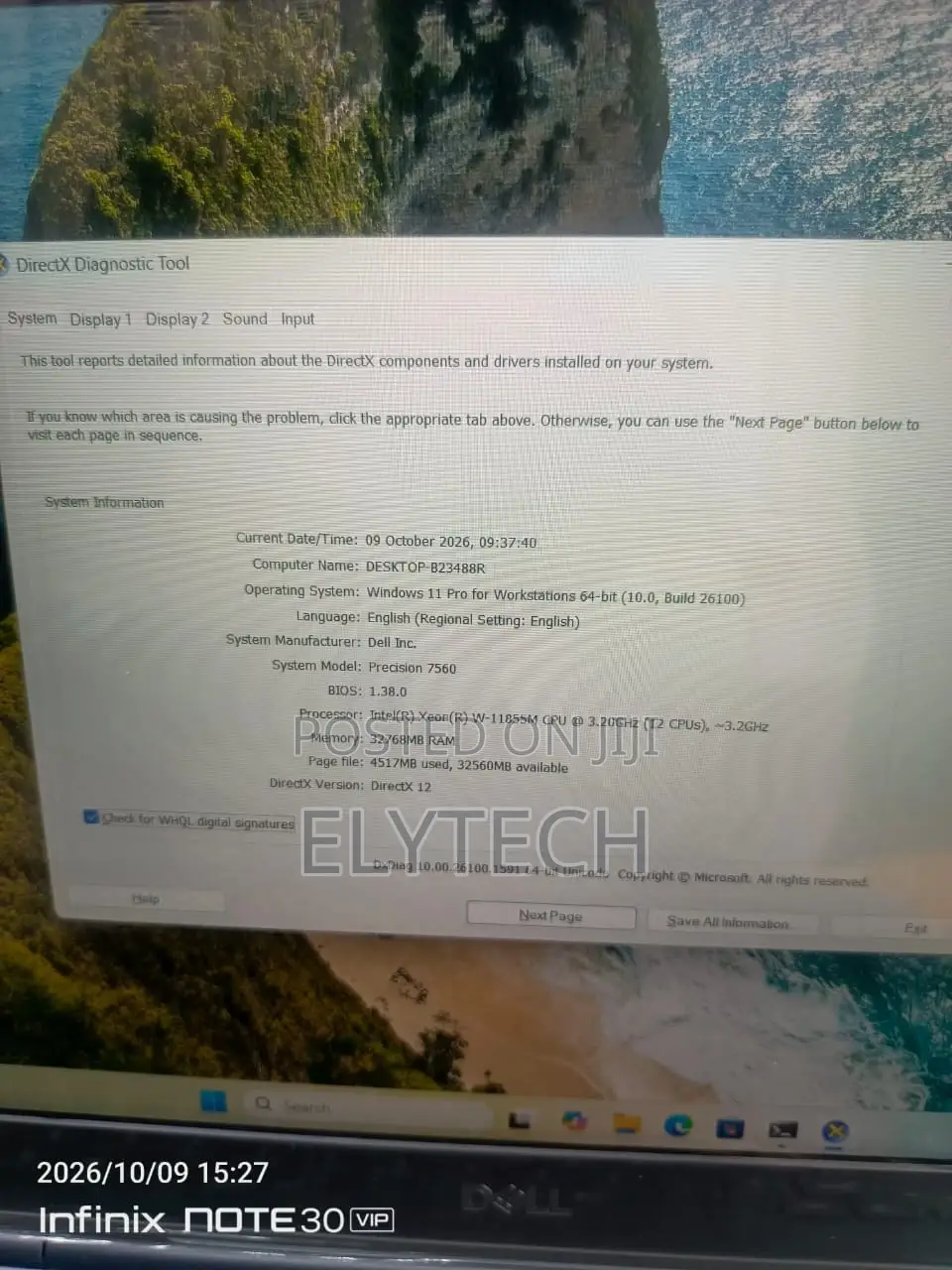 Laptop Dell Precision 7560 32GB Intel Xeon SSD 512GB
